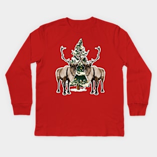 Christmas reindeers Kids Long Sleeve T-Shirt